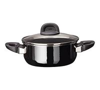 Silit Modesto Line marmite petite 20 cm, couvercle en verre, rôtissoire induction 2,4 l, céramique fonctionnelle Silargan, noir