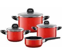Silit Modesto Set de casseroles à induction 4 pièces avec couvercle en verre, céramique fonctionnelle Silargan, set de casseroles à induction, sans nickel, convient à tous les types de feux, fabriqué