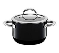 Silit Passion Black marmite haute 16 cm, couvercle en verre, marmite à viande 2,0 l, céramique fonctionnelle Silargan, marmite à induction, noir