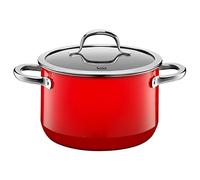 Silit Passion Red marmite grande 20cm, couvercle en verre, marmite à viande induction 3,7l, céramique fonctionnelle Silargan, rouge