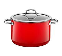 Silit Passion Red marmite grande 24 cm, couvercle en verre, marmite à viande induction 6,4 l, céramique fonctionnelle Silargan, rouge