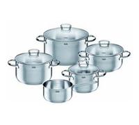 Silit Set de casseroles Tuscany – 5 pièces, inox partiellement mat, induction, couvercles en verre