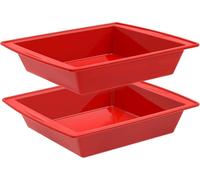 SILIVO Moule à brownies 20cm, lot de 2, Moule à gâteaux en silicone anti-adhésif