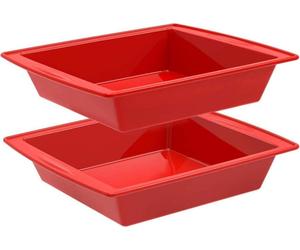 SILIVO Moule à brownies 20cm, lot de 2, Moule à gâteaux en silicone anti-adhésif