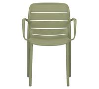 Silja chaise de jardin avec accoudoirs empilable vert.