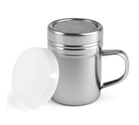 Silkmin Saupoudreuse en Inox avec Couvercle 6x8 cm | Tamis à Mailles Fines Saupoudreuse Sucre Glace, Poignée Saupoudreuse à Farine, Saupoudreuse Cacao pour Café, Sel, Sucre