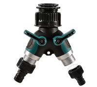 Silkwish Distributeur d'eau 2 voies avec robinets d'arrêt - Répartiteur de tuyau en Y - Répartiteur de raccordement d'eau pour machine à laver, lave-vaisselle et tuyau d'arrosage - Pour 1/2", 3/4", 1"