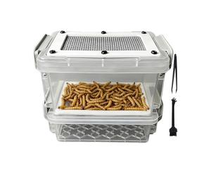 Silkworm Nichoir anti-odeurs avec filtre anti-humidité - avec pince à épiler et brosse anti-odeurs pour planeur à sucre, reptiles, oiseaux, lézard, grenouille, tortue