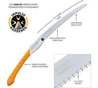 Silky BigBoy 2000 Scie pliante 360 mm, 6,5 dents grossières, jaune - lame courbe | bois frais et sec de tout type | dimensions pliées : 405 x 110 x 25 mm