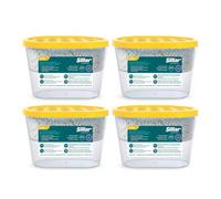 Sillar Absorbeur d'Humidité Granulés 4 x 300 g, Parfum Citron, Déshumidificateur d'Air pour Maison, Salle de Bain, Cave, Placard, Armoire, Voiture et Camping-Car Anti Condensation