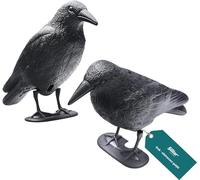 Sillar Corbeau Noir, Répulsif Pigeons en Plastique 2 Pièces, Corbeau Assis | Répulsif Oiseaux & Balcony Decoration, Naturel Antiparasitaire Protection | Repousser, Effrayeur d'oiseaux, Épouvantail