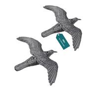 Sillar Corbeau Noir, Répulsif Pigeons en Plastique 2 Pièces, Corbeau Volant | Répulsif Oiseaux & Balcony Decoration, Naturel Antiparasitaire Protection | Repousser, Effrayeur d'oiseaux, Épouvantail