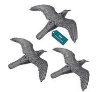 Sillar Corbeau Noir, Répulsif Pigeons en Plastique 3 Pièces, Corbeau Volant | Répulsif Oiseaux & Balcony Decoration, Naturel Antiparasitaire Protection | Repousser, Effrayeur d'oiseaux, Épouvantail