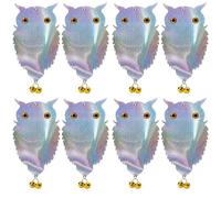 Sillar Répulsif Oiseaux Hibou Réfléchissant avec Cloches 8 Pièces | Effaroucheur anti pigeons | Balcon terrasse jardin verger potager | Surface holographique mobile au vent | Sans piles