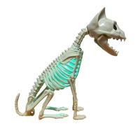 Silpio Statue de chat squelette d'Halloween polyvalente en céramique | Une pièce de décoration polyvalente pour armoires, bibliothèques et vitrines avec une installation simple.