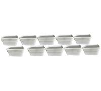 Silplast 10 seaux de 3 litres rectangulaires avec couvercle blanc 10 pièces seau à lait/stockage empilable avec poignée en plastique seau à miel seau en plastique agréé pour aliments récipients seau