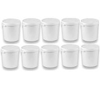 Silplast Lot de 10 seaux de 30 litres avec couvercle blanc - Lot de 10 seaux à lait/stockage empilables - Seau à miel - En plastique alimentaire - Pour farine - Seau à eau