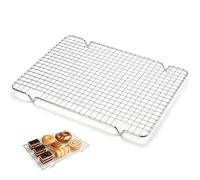 silttble Grille Patisserie 43x29 cm - Grande Grille de Refroidissement en Acier avec Pieds Stables, Lavable au Lave-Vaisselle pour Gâteaux, Pains et Cookies - Refroidissement Rapide et Uniforme