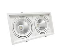 Silumen Kit Support Double AR111 Encastrable Orientable avec Ampoules LED 20W - Blanc Neutre 4000K - 5500K
