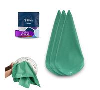 Silva Chiffon Microfibre Vert 42x42 cm - Lavette de Nettoyage Réutilisable pour Vitres, Miroirs, Cuisine et Voiture - Chiffon Anti-Poussière, Absorbant et sans Peluches - 3 Pièces