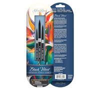 Silver Brush Limited SLM 3099 Susan Louise Moyer Basic Lot de 3 pinceaux à Aquarelle Ronds en Velours Noir, Tailles 4, 8 et 12