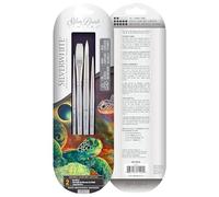 Silver Brush Lot de 4 pinceaux Aquarelle Blanc argenté Taklon