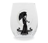 Silver Buffalo Addams Family - Verre à vin sans pied pour cocktails avec inscription « Wednesday Little Storm Cloud » - Contenance : 591 ml