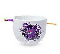 Silver Buffalo Bol à nouilles en céramique avec boîte de balles pokémon Gengar, fourchettes incluses, 567 g