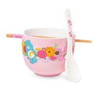 Silver Buffalo Care Bears Bol à riz en céramique avec baguettes Passe au micro-ondes 590 ml