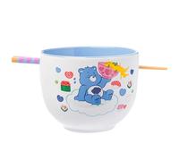 Silver Buffalo Care Bears Bol de riz en céramique avec baguettes Passe au micro-ondes 590 ml
