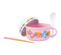 Silver Buffalo Care Bears Flash Floral Tasse à soupe 650 ml et couvercle bol 380,5 g avec cuillère et baguettes