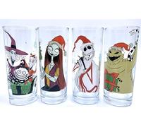 Silver Buffalo Disney L'Étrange Noël de monsieur Jack Lot de 4 verres à verres à motif Lock, Shock and Barrel, Sally, Jack et Oogie Boogie 300 ml