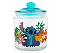 Silver Buffalo Disney Lilo & Stitch Bocal à goûter en verre avec couvercle | Rangement alimentaire de cuisine pour collations, bonbons | 15,2 cm de haut