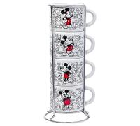 Silver Buffalo Disney Mickey Mouse Lot de 4 tasses à expresso en céramique, 85 g