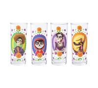 Silver Buffalo Disney Pixar Coco Skull, lot de 4 verres à gobelet, 300 ml | Motif Jour des morts, 0,3 l