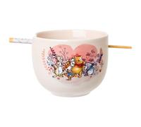 Silver Buffalo Disney Winnie l'ourson Bol à riz en céramique avec baguettes Passe au micro-ondes 590 ml