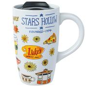 Silver Buffalo Gilmore Girls Stars Hallow Destination Mug de voyage en céramique avec couvercle 473 ml