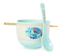 Silver Buffalo Lilo and Stitch Bol à ramen en céramique avec baguettes et cuillère 590 ml