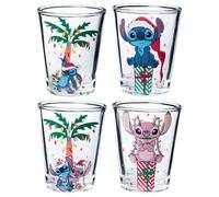 Silver Buffalo Lilo and Stitch Lot de 4 mini verres de Noël Stitch and Friends Palm 42,5 g