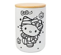 Silver Buffalo Sanrio Hello Kitty Bocal à bonbons en céramique avec couvercle hermétique en bambou Motif momie Halloween Taille S