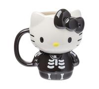 Silver Buffalo Sanrio Tasse sculptée 3D en céramique Motif squelette d'Halloween 590 ml