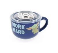 Silver Buffalo Star Wars Tasse à soupe en céramique avec couvercle en plastique ventilé, 710 ml, 1 pièce
