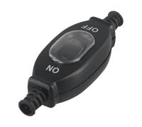 Silver Double In-line Switch IP65 Outdoor Safe(Black 8mm) | IP65 waterproof rating, 250V 3A capacity, safe for rain, silver finish, pour durable plastic housing