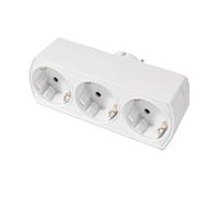 Silver Electronics - Adaptateur Schuko 16A 3 prises TT Horizontal Avant Horizontal Blanc