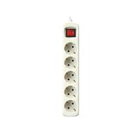 Silver Electronics Bloc multiprises à 5 prises interrupteur lumineux, câble de 3m Blanc