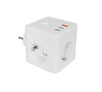 Silver Electronics - E-Block Prise avec 3 Sorties Schuko, 2 USB et 1 USB Type C + Interrupteur