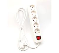 Silver Electronics Supra - Base multiple (1.5 m, 5 prises) couleur blanc