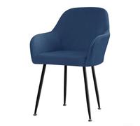 Silver Fox Housse de chaise en velours et peluche avec accoudoirs hauts, lavable en machine et résistante à l'eau pour une exposition courte (bleu marine)