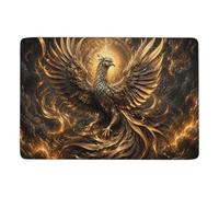 Silver Gold King Phoenix Tapis 150 X 100 Cm, Antidérapant Pour Chambre | Tapis de salon : adapté à une utilisation toute l'année; avec poils courts; pour chambre d'amis et coin lecture