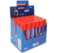 Silver Match Lot de 24 Recharges de Gaz 90 ML pour Briquet et Chalumeau de Cuisine, Gaz Butane Premium Pur, 5 Adaptateurs, Compatible Briquet Classique, Tempête, Chalumeau, Allume-Tout, D_40673310